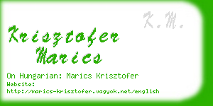 krisztofer marics business card